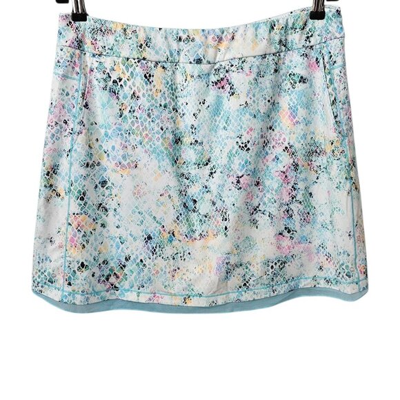 EPNY New Women's Mermaid Printed Multi Color Mesh Hem Active Skort Skirt - Picture 1 of 9